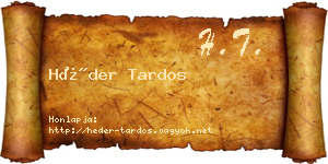 Héder Tardos névjegykártya